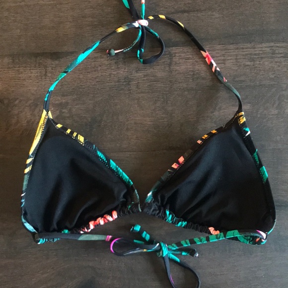 Old Navy Black Floral String Bikini Top - Picture 2 of 2